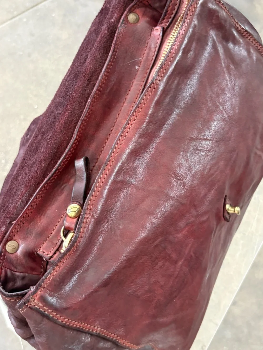 Campomaggi Leather Satchel in Burgundy